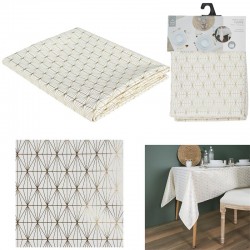 Nappe Geometrique Blanc/Or...