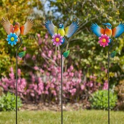 Pique oiseaux-fleurs métal