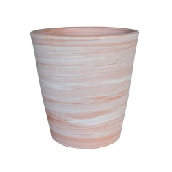 Pot Conique Patiné Blanc En...