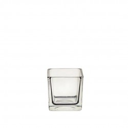 VASE Cube VERRE transparent D8