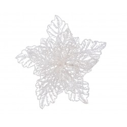 Poinsettia Sur Clip Blanc...