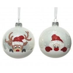 Boule Pere Noel Renne Blanc...
