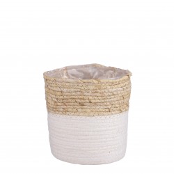Panier Rachel Rond Blanc En...