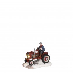 Fermier Sur Tracteur Rouge...