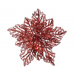 Poinsettia Sur Clip Rouge...