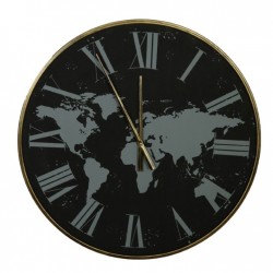 Horloge Mapmonde Noir En...