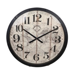 Horloge Mapmonde Brun En...