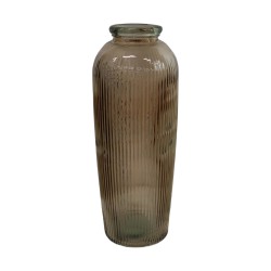 Vase Strié Marron En Verre...