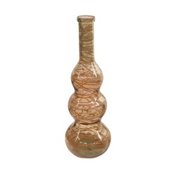 Vase Bouteille Rayée Marron...