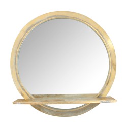 Miroir + Étagère Or En...