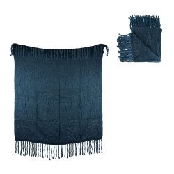 Plaid + Frange Bleu Foncé...