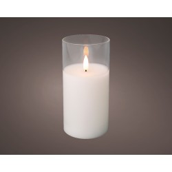 Bougie Led Dans Verre Blanc...