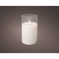 Bougie Led Dans Verre Blanc...