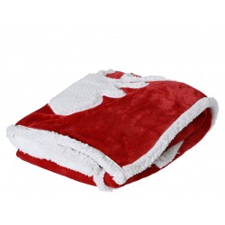 Plaid Cerf Fourrure Rouge...