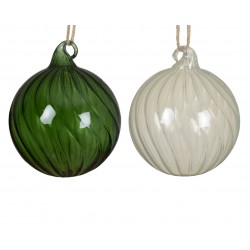 Boule Torsade Vert/Blanc En...