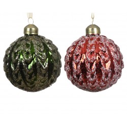 Boule Rouge/Vert En Verre...