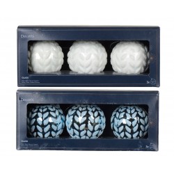Boule Feuille Bleu/Blanc Ø8...