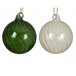 Boule Torsade Vert/Blanc En...