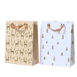Sac cadeau renne/sapin or...