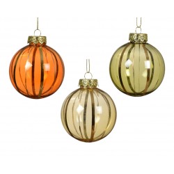 Boule Rayure Orange/Or Ø8...
