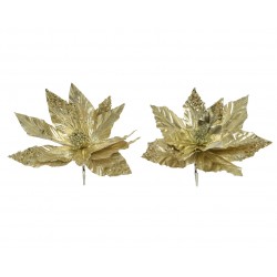 Fleur Tissu Clip Or Ø30 En...