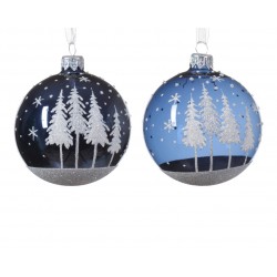 Boule Sapin Bleu Nuit En...