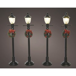 4 Lampadaires Led Blanc...