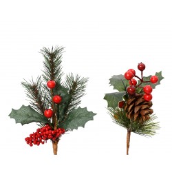 Pique Sapin+Houx Vert/Rouge...