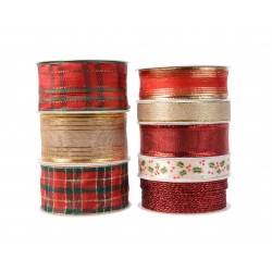 Ruban Rouge/Or En Polyester...
