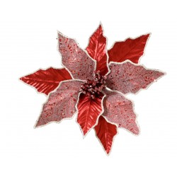 Poinsettia Sur Clip Rouge...