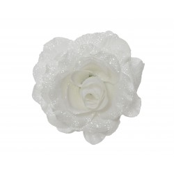 Rose Sur Clip Blanc En...