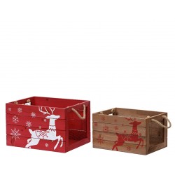 Set De 2 Caisse Bois Cerf...