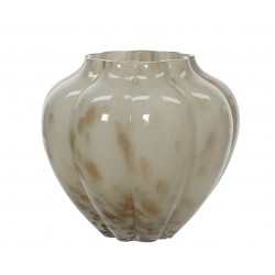 Vase Laiteux Blanc/Marron...