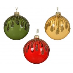 Boule Goutte Rouge/Vert/Or...