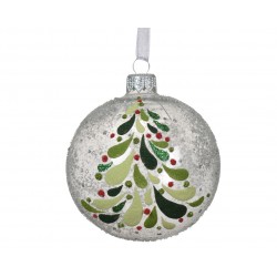 Boule Sapin Blanc En Verre...
