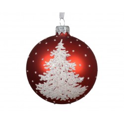 Boule Sapin Rouge En Verre...
