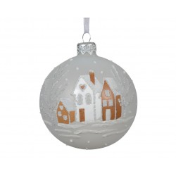 Boule Maison Blanc En Verre...