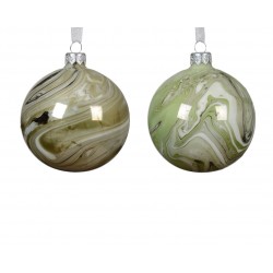 Boule Marbrée Vert En Verre...
