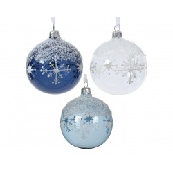 Boule Flocons Bleu/Blanc Ø8...