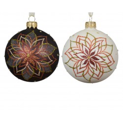 Boule Fleurs Marron/Blanc...