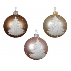 Boule Sapin Rose/Beige Ø8...