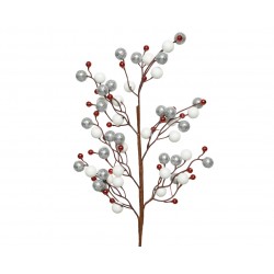 Branche Boules Blanc/Argent...