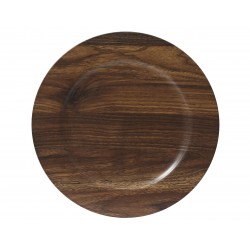 Assiette Effet Bois Brun En...