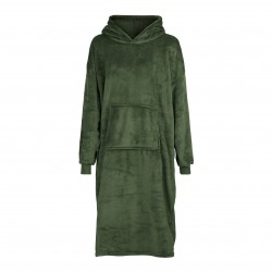 Poncho Hoodie Vert En...