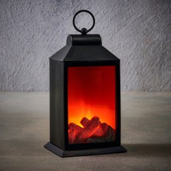 Lanterne Cheminée Led Noir...