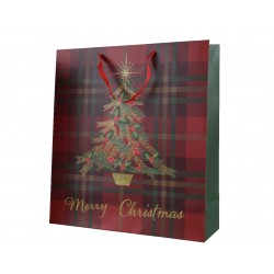 Sac Cadeau Carreaux Rouge...