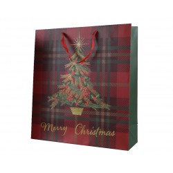 Sac cadeau carreaux rouge...