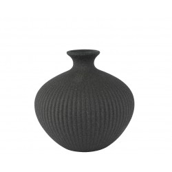 Vase Strié Noir Ø13.50-H13...