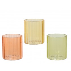 Verre Cannelé Jaune/Orange...