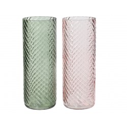 Vase Droit Cisellé En Verre...